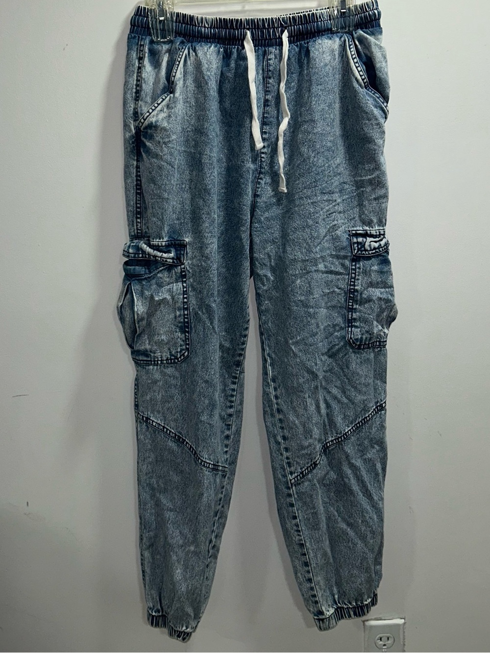 Light Wash Cargo Denim Joggers